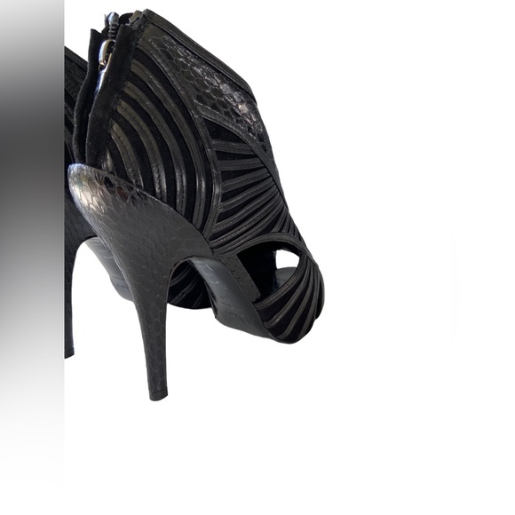 Dior Black Python Leather Ankle Boots Size 8 38.5 - Picture 5 of 9